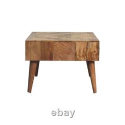 Table basse avec deux tiroirs en design en rotin, finition légère en bois de style scandinave Seeley.