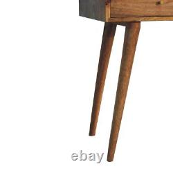 Table console en rotin avec 2 tiroirs, finition légère, en bois massif, unité latérale d'entrée Seeley