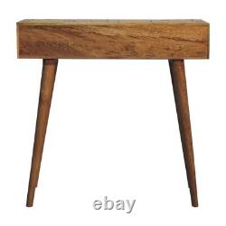 Table console en rotin avec 2 tiroirs, finition légère, en bois massif, unité latérale d'entrée Seeley