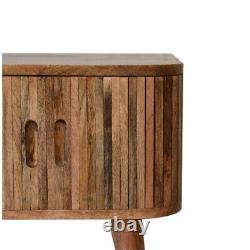 Table de chevet cannelée en bois massif, armoire à rainures, table de nuit scandinave Boren