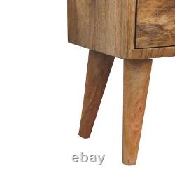 Table de chevet compacte avec 2 tiroirs, rangement pour chambre à coucher, table d'appoint en bois sombre Fogel