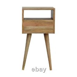 Table de chevet/console en bois de manguier massif de style nordique avec finition chêne