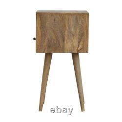 Table de chevet/console en bois de manguier massif de style nordique avec finition chêne