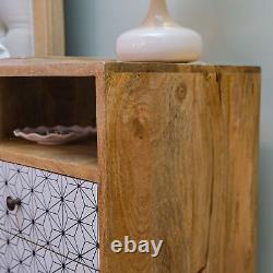Table de chevet de style nordique, armoire vintage, unité d'extrémité latérale en bois massif nordique Jalla.