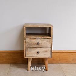 Table de chevet en bois avec tiroir de rangement, meuble de chambre à coucher, table de nuit de style scandinave.