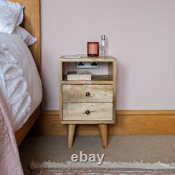 Table de chevet en bois avec tiroir de rangement pour armoire de chambre à coucher style scandinave