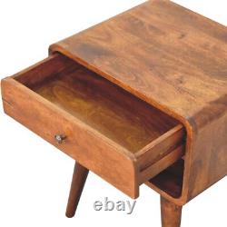 Table de chevet en bois courbé Armoire latérale de style mi-siècle Rangement de chambre en bois massif