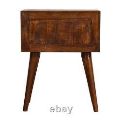 Table de chevet en bois sombre avec 2 tiroirs, meuble de rangement pour chambre Fogel