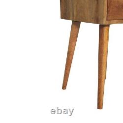 Table de chevet étroite en bois avec 2 tiroirs, meuble de rangement pour chambre à coucher, table d'appoint Fogel.
