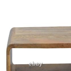 Table de chevet incurvée en bois massif pour chambre à coucher et salon