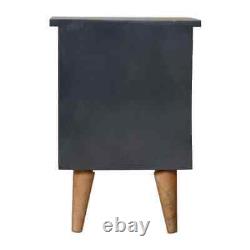 Table de chevet nordique Meuble en bois massif noir Unité de rangement Cabinet Scandinave Cline