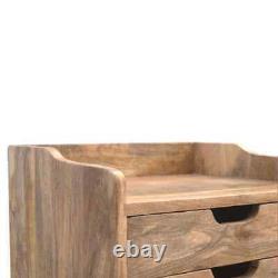 Table de chevet nordique Moderne Unité de rangement scandinave en bois 3 tiroirs Poignées découpées