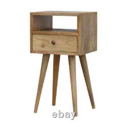 Table de chevet nordique avec tiroir et étagère en bois massif - Petite armoire scandinave