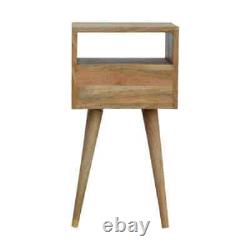 Table de chevet nordique avec tiroir, étagère et cabinet en bois massif - Style scandinave littler