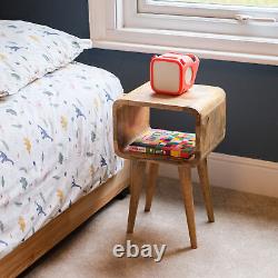 Table de chevet pour enfants Petite armoire latérale en bois de chêne massif nordique, fait main