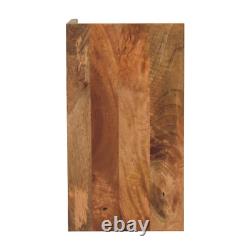 Table de chevet rustique en chêne clair fait à la main en bois de mangue avec espace de rangement ouvert