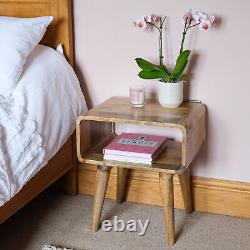 Table de chevet scandinave avec fente ouverte, table de nuit rétro avec petit espace de rangement pour chambre à coucher.