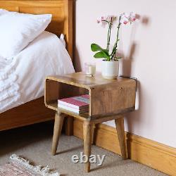 Table de chevet scandinave avec fente ouverte, table de nuit rétro avec petit espace de rangement pour chambre.