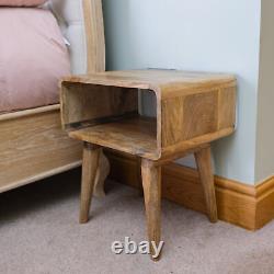 Table de chevet scandinave, chevet avec fente ouverte, petit meuble de rangement rétro pour chambre à coucher.