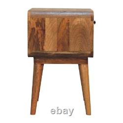 Table de chevet scandinave courbée, cabinet latéral scandinave, rangement pour chambre en bois massif.