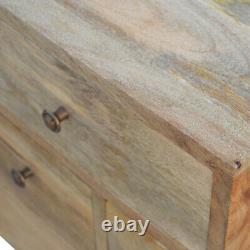 Table de chevet scandinave en bois de manguier massif avec 4 tiroirs, compacte et pratique pour ranger à côté du lit