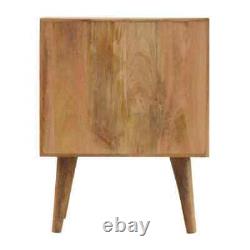 Table de chevet scandinave vintage rétro, meuble en bois massif nordique Babej