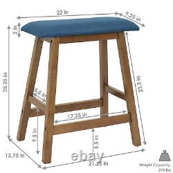 Tabouret de bar en bois avec coussin en chêne vieilli, ensemble de 2 par Sunnydaze