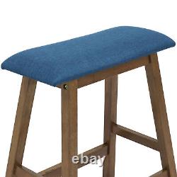 Tabouret de bar en bois avec coussin en chêne vieilli, ensemble de 2 par Sunnydaze