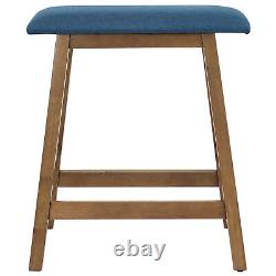 Tabouret de bar en bois avec coussin en chêne vieilli, ensemble de 2 par Sunnydaze