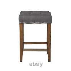 Tabouret de comptoir sans dossier rembourré en cendre 26 gris LIVRAISON RAPIDE + GRATUITE