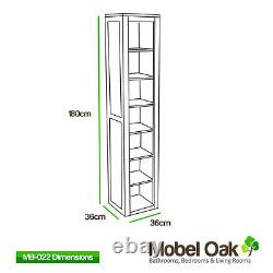 Tall Solid Oak Cabinet Salle De Bains Et Salon Rangement Mobilier Mb-022
