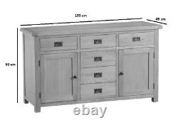 Toledo Chêne Grand Buffet / Solid Wood Side Cabinet Armoire Unité De Rangement