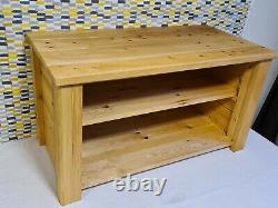 Tv Unit Solid Wood Chunky Stand Side Board Entertainment Centre Dirigé