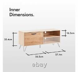 Tv Unit Stand Cabinet Storage Table Furniture Wooden Oak Cupboard Shelf Media