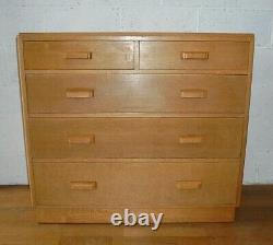 Vintage Retro MID Century Raf Air Ministry Military Light Chêne Chest Of Drawers