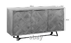 Voxa Parquet Oak 3 Porte Sideboard / Armoire De Rangement Moderne / Coffre Industriel